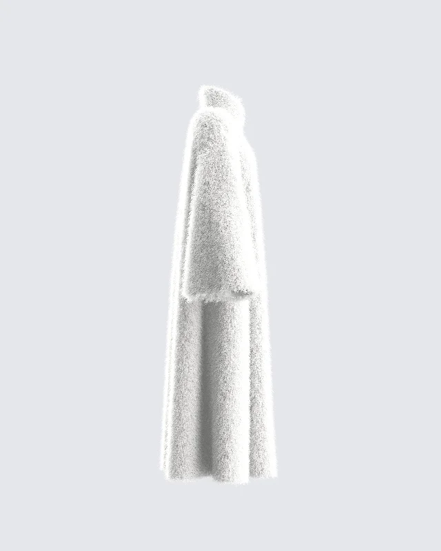 Noel Ivory Midi Vegan Fur Coat