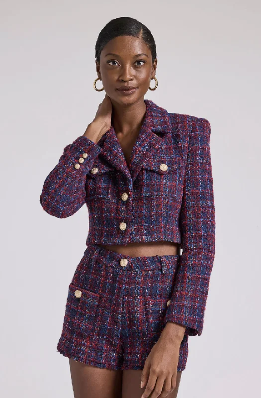 Norah Tweed Blazer - Navy Multi