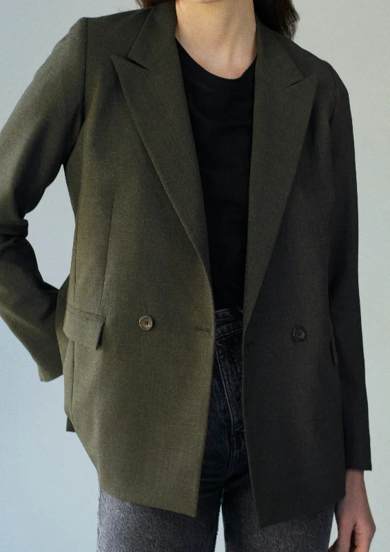 Olive Green Blazer in Italian Wool