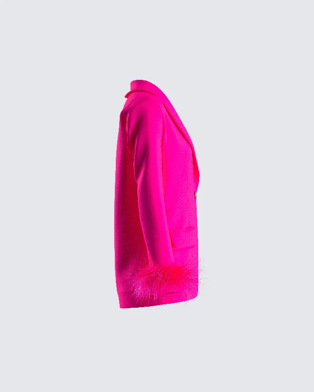 Samson Hot Pink Feather Blazer