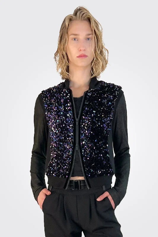 Sequin Vest - Black Purple