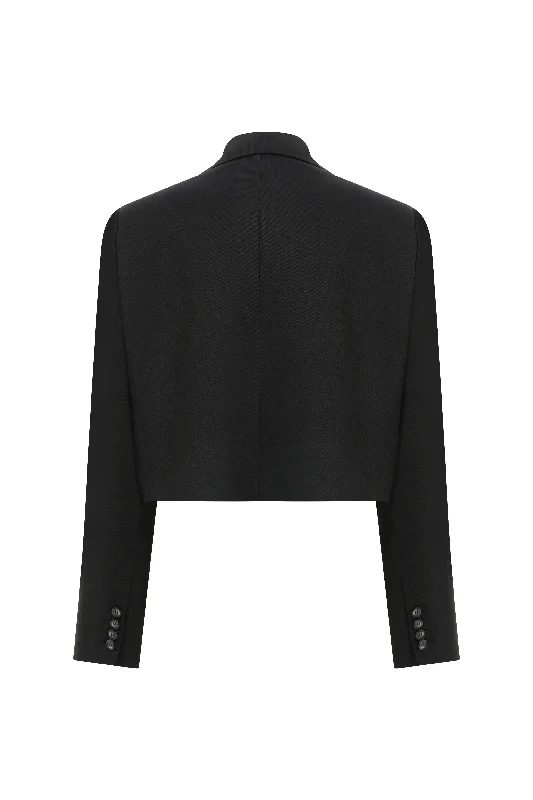 Siera Cropped Blazer In Black