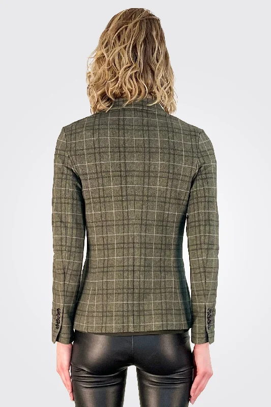 Slim Blazer - Green Plaid