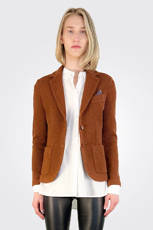 Slim Honey Comb Blazer - Carrot