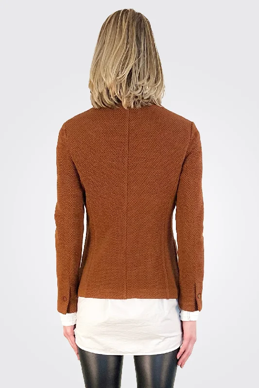 Slim Honey Comb Blazer - Carrot