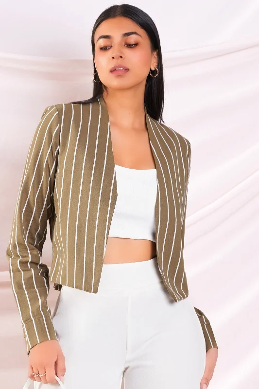 Striped Cropped Blazer