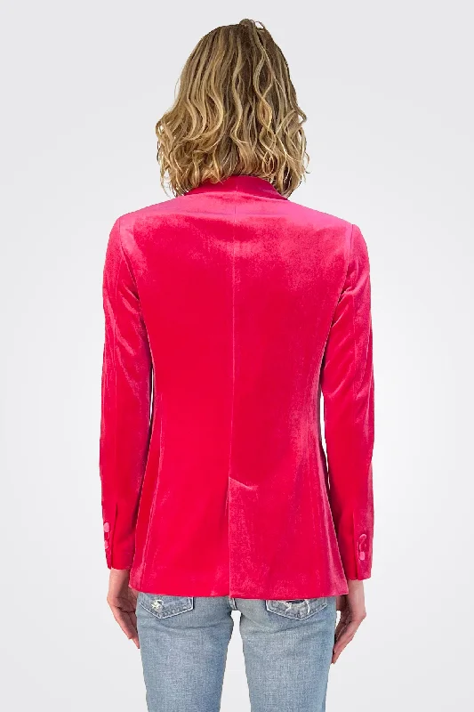 Velvet Smoking Jacket - Pink