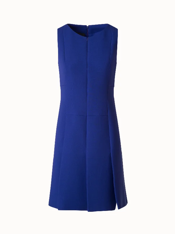 Sheath Dress with Skirt in A-Line in Wool Double-Face