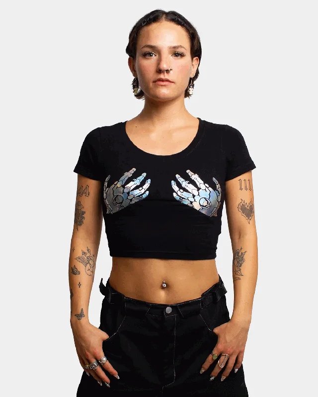 BIONIC BRA CROP T-SHIRT BLACK