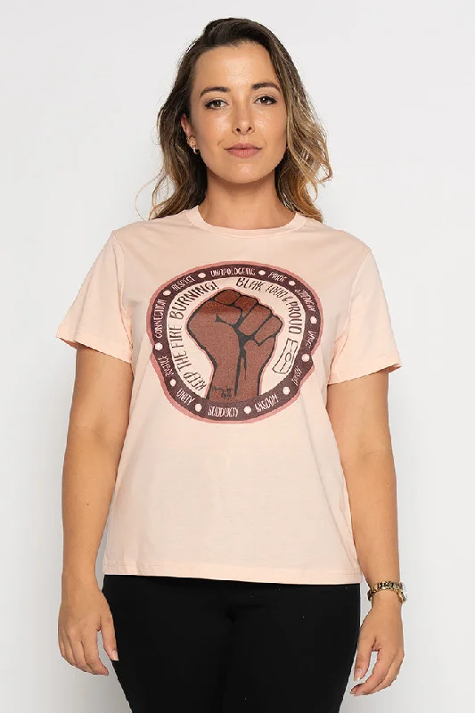 Bitja Mulana (Fire Spirit) NAIDOC 2024 Pale Pink Cotton Crew Neck Women’s T-Shirt