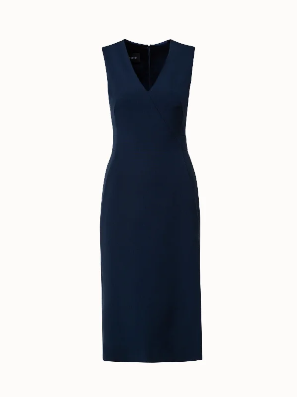 Silk Stretch Crêpe Sheath Dress