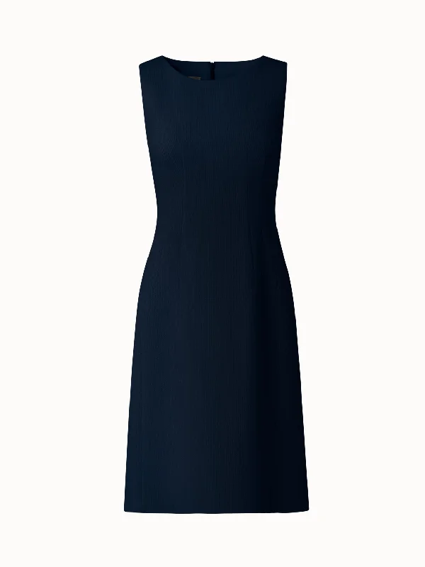 Wool Crêpe Double-Face Sheath Dress