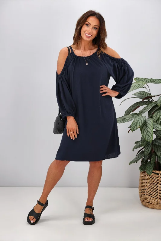 Shine On Label Tipene Linen Dress Midnight