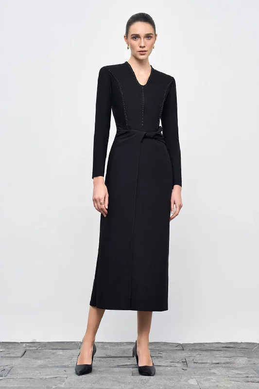 Aella Sheath Twisted Cotton Blend Midi Dress