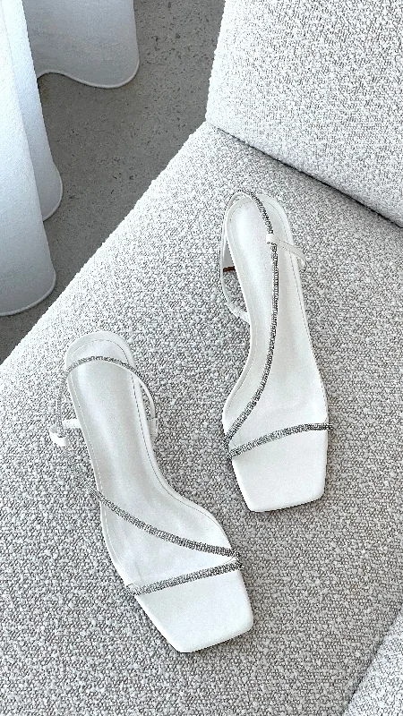 Kaye Heels - White Diamante