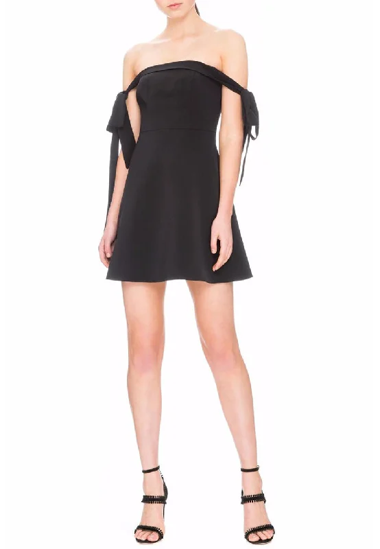 Black Another World Off The Shoulder with Bows Mini Dress