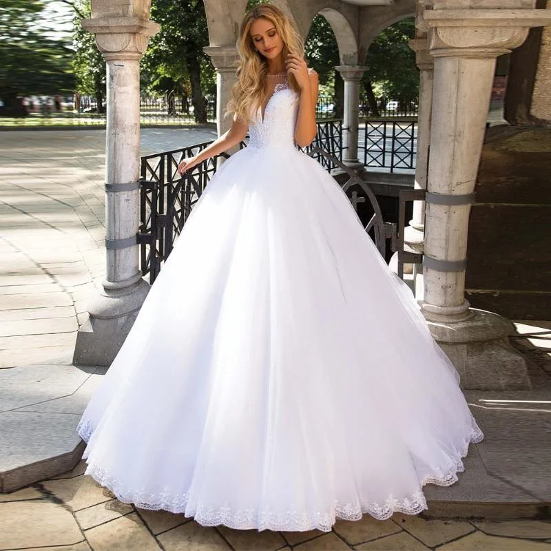 Princess Applique Beaded Tulle Bridal Gown WD1024