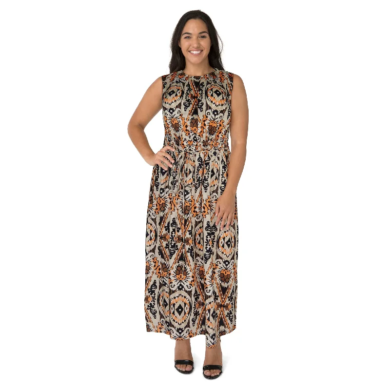 mySTYLE Women's Plus Festival Cut-Out Back Maxi Dress