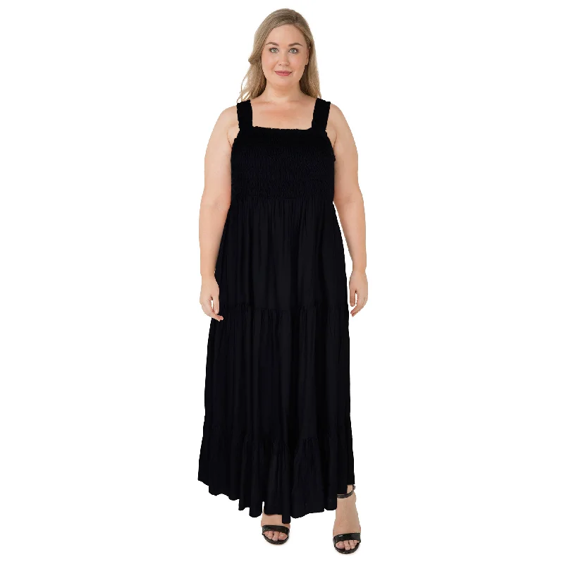 mySTYLE Women's Plus Festival Tiered Maxi Dress