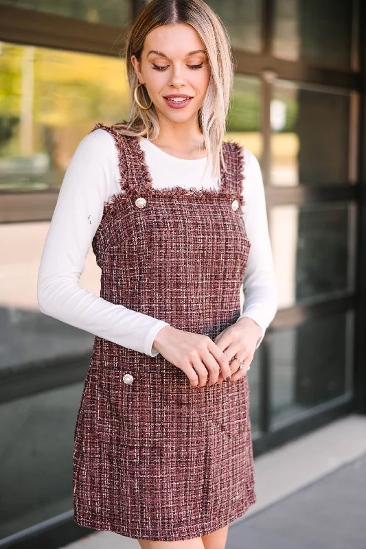 Need Your Love Brown Tweed Dress