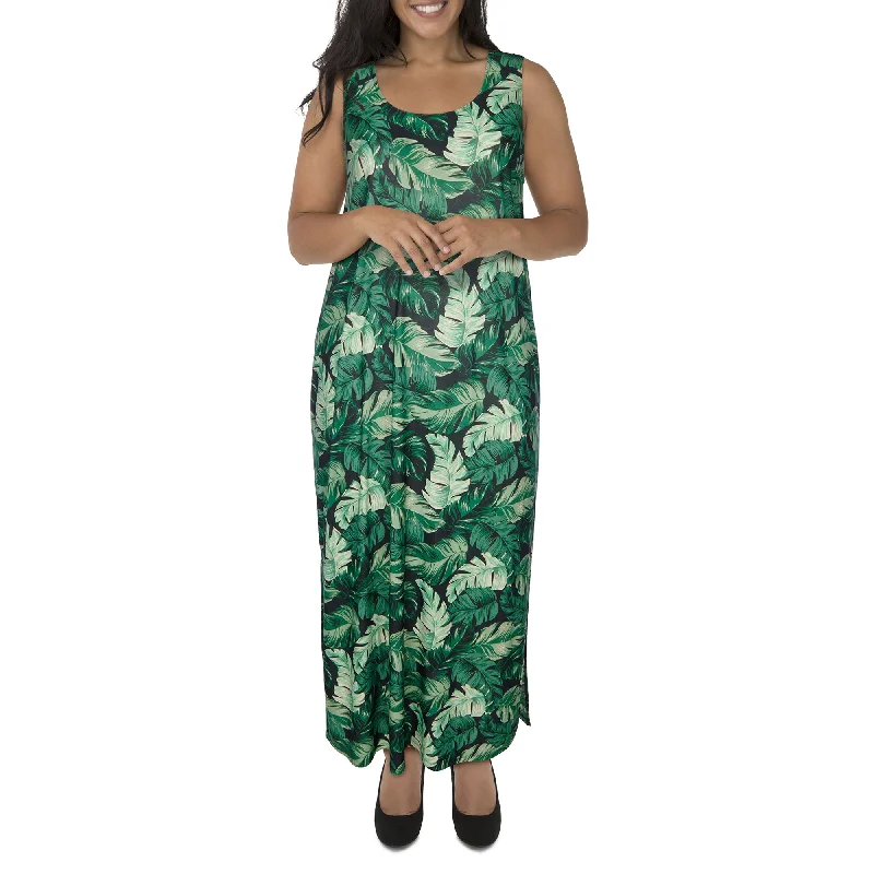 Women's Plus Long Printed Maxi Dress